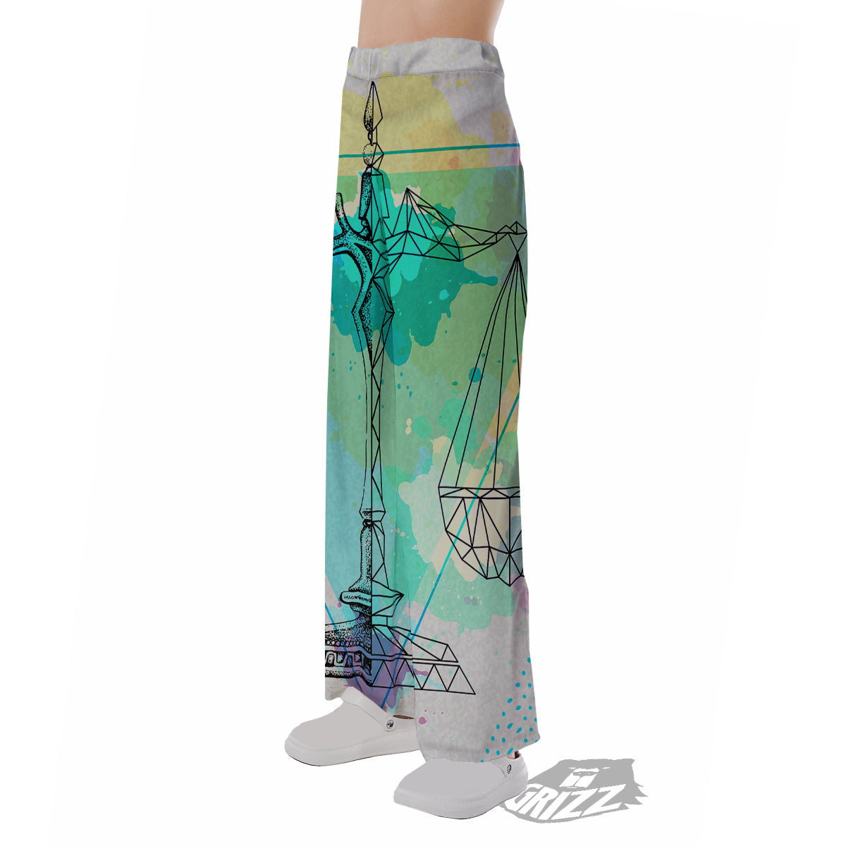 Libra Sign Colorful Print Pajama Pants-grizzshop