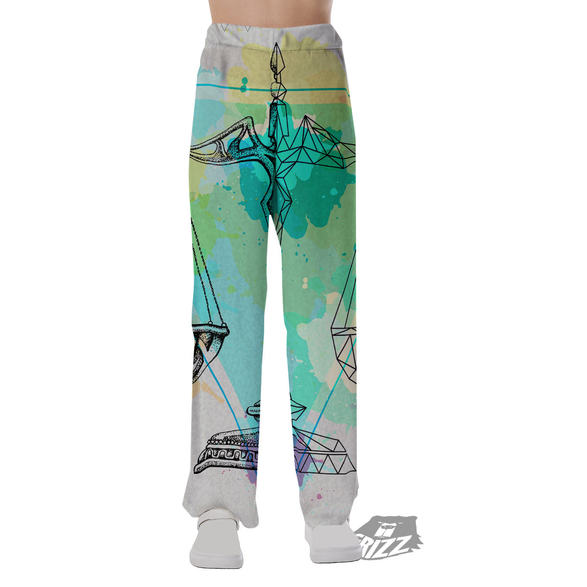 Libra Sign Colorful Print Pajama Pants-grizzshop
