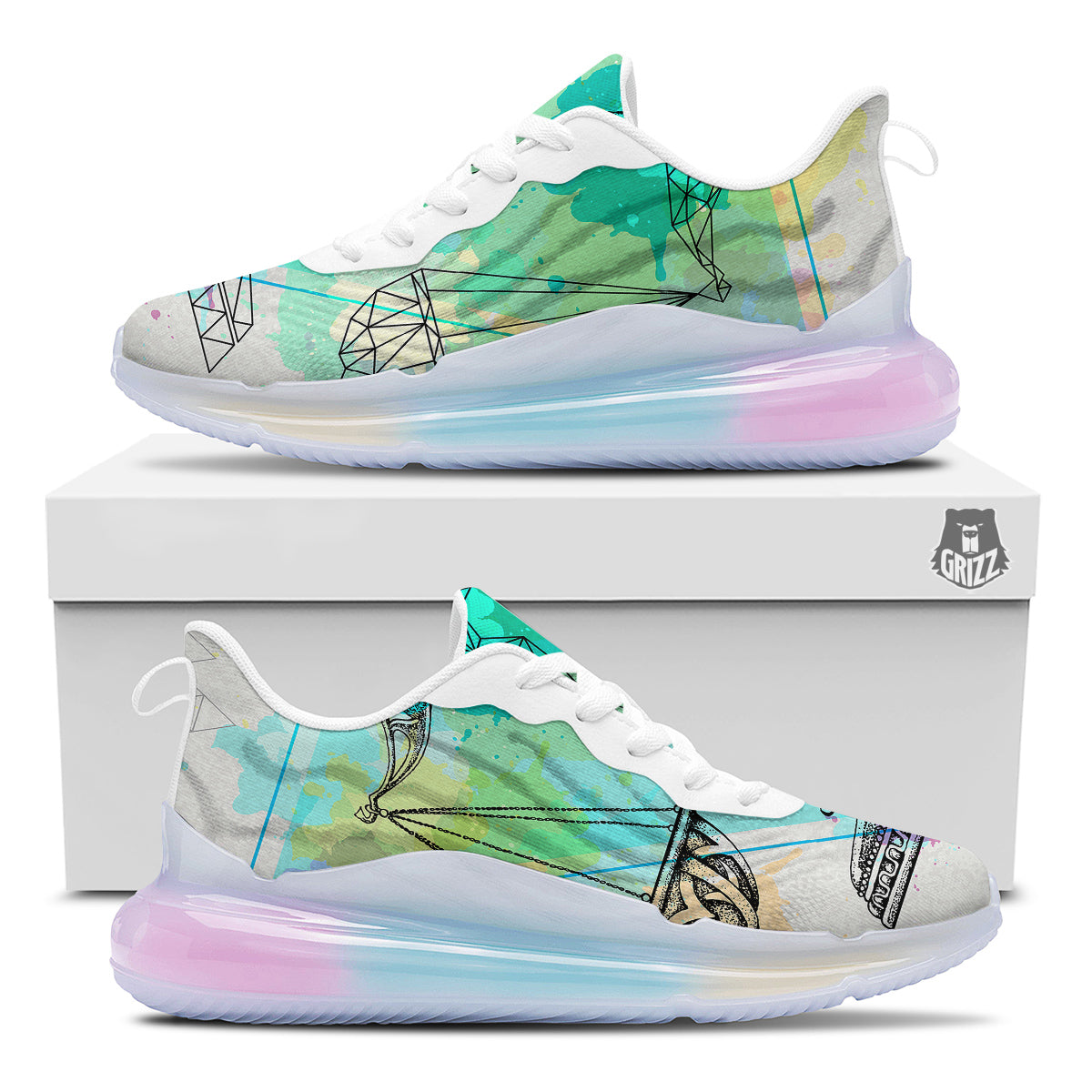 Libra Sign Colorful Print Running Sneakers-grizzshop