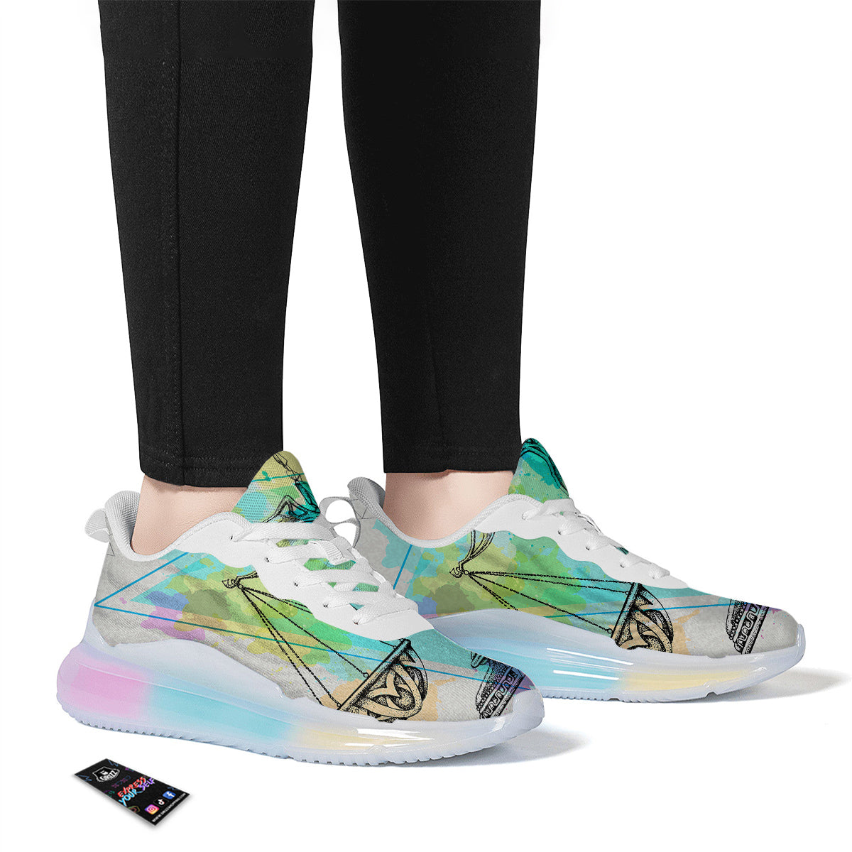 Libra Sign Colorful Print Running Sneakers-grizzshop