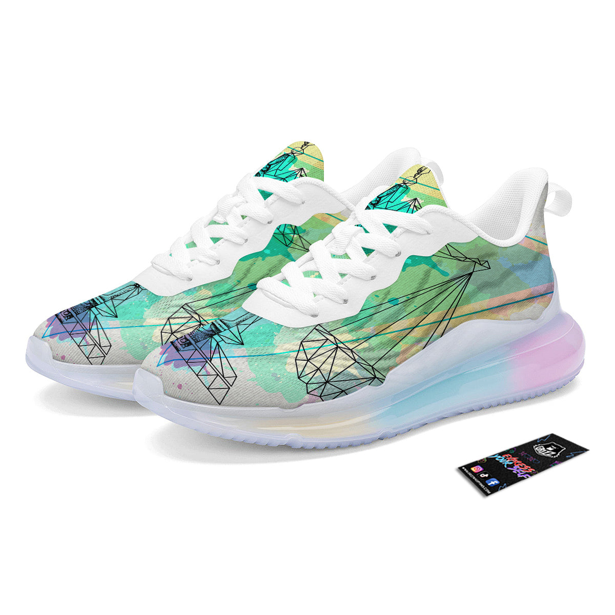 Libra Sign Colorful Print Running Sneakers-grizzshop