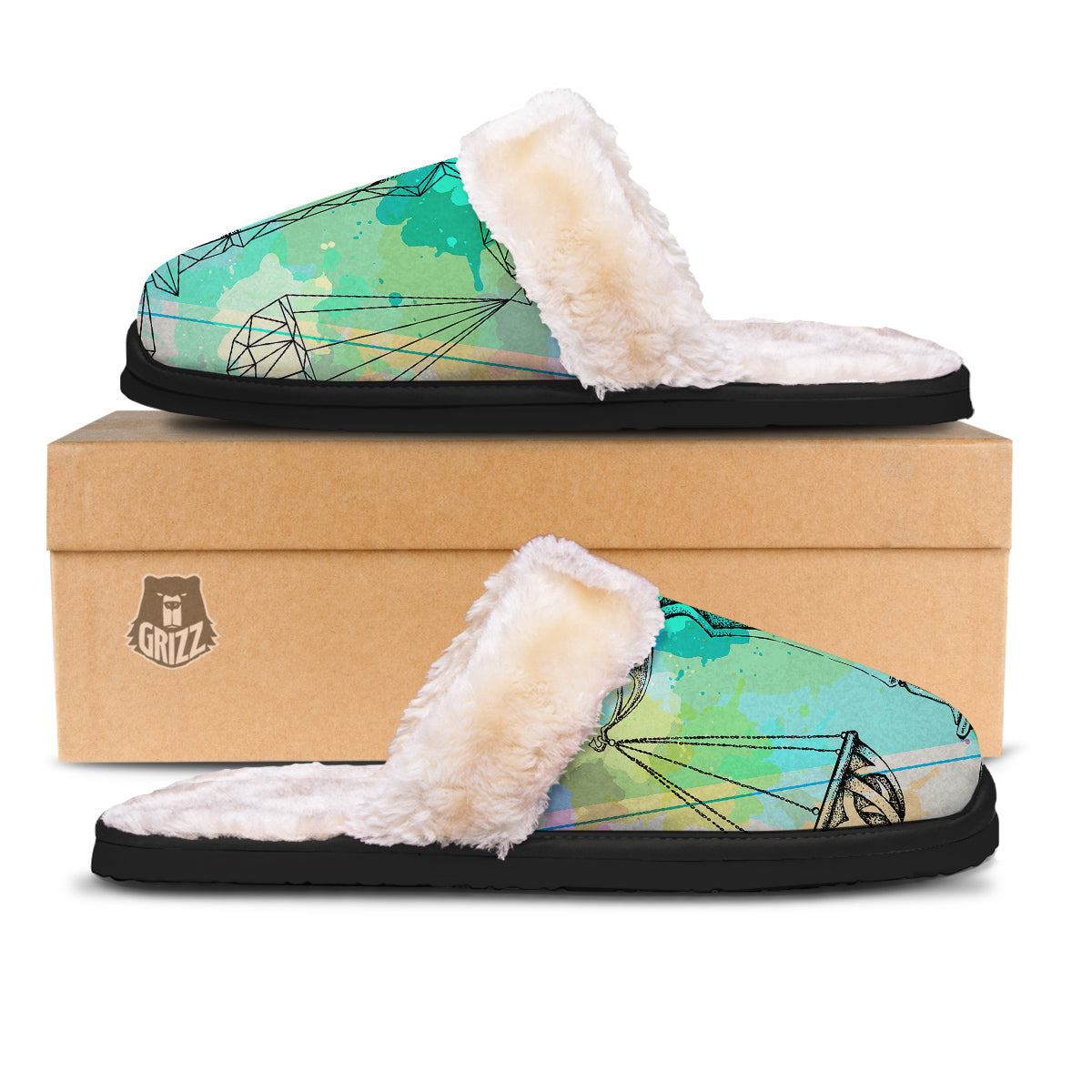 Libra Sign Colorful Print Slippers-grizzshop