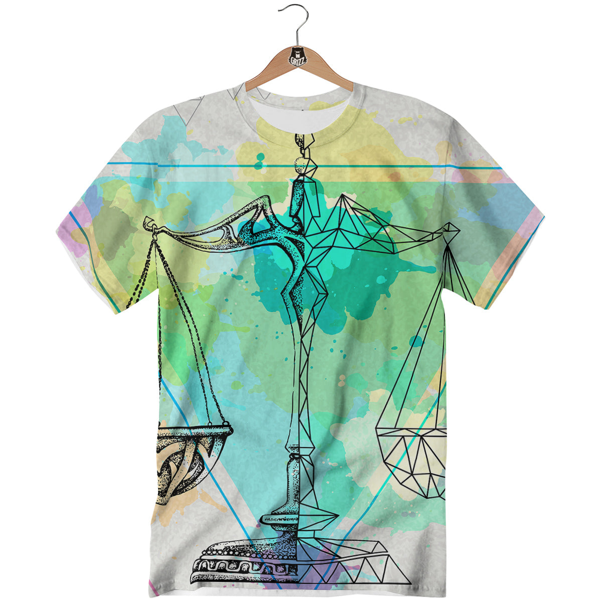 Libra Sign Colorful Print T-Shirt-grizzshop