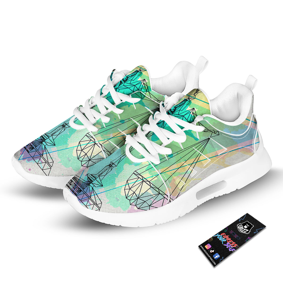 Libra Sign Colorful Print Tennis Shoes-grizzshop