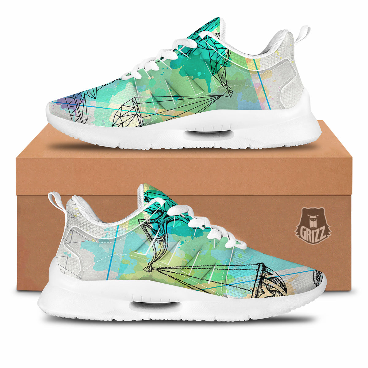 Libra Sign Colorful Print Tennis Shoes-grizzshop