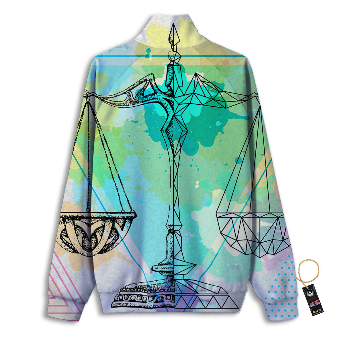 Libra Sign Colorful Print Track Jacket-grizzshop