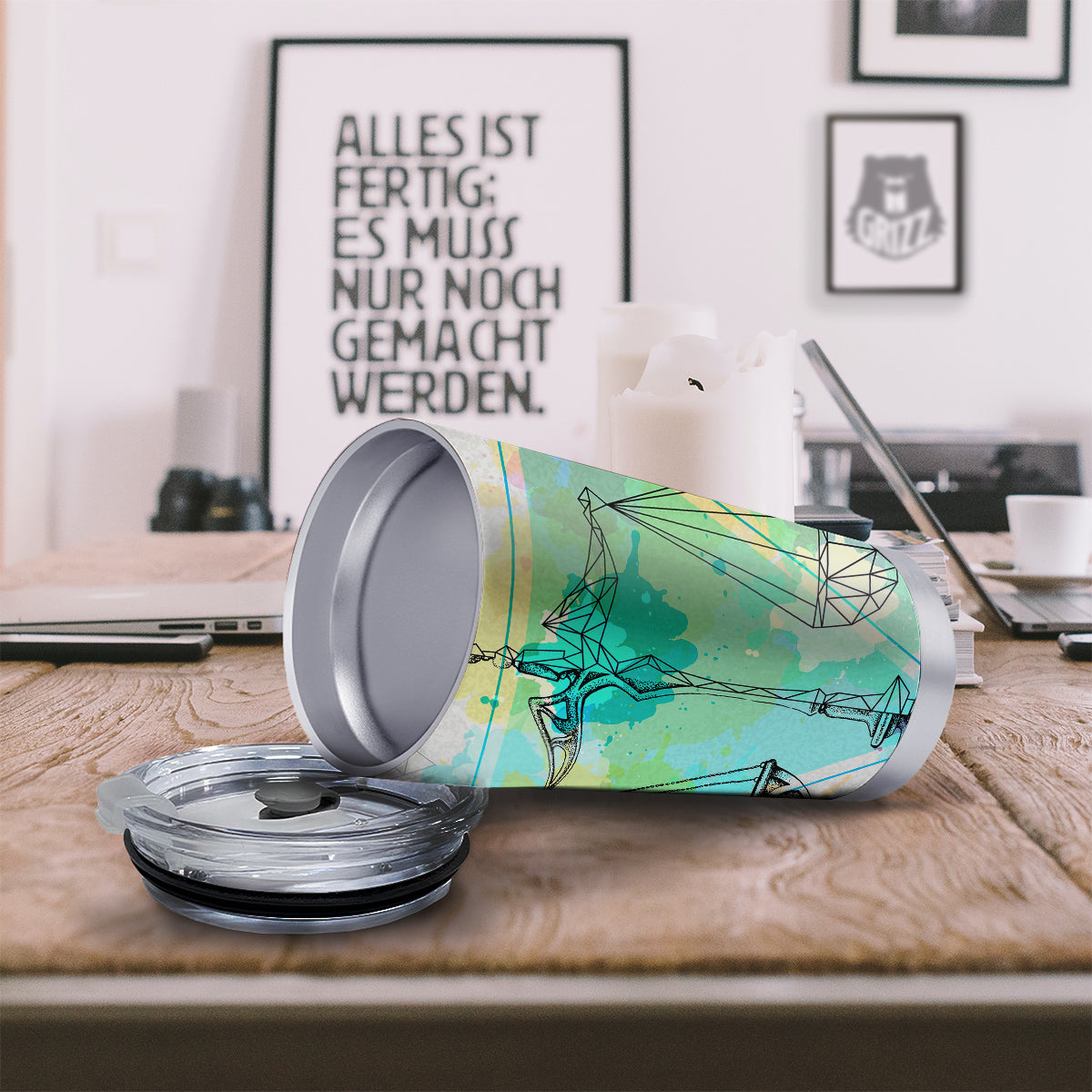 Libra Sign Colorful Print Tumbler-grizzshop