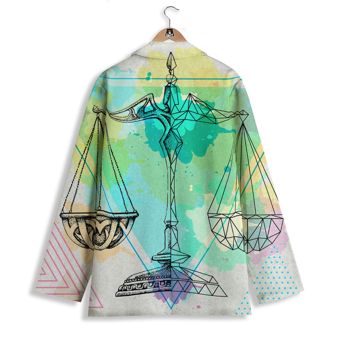 Libra Sign Colorful Print Women's Blazer-grizzshop