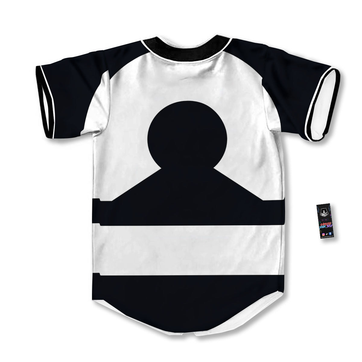 Libra Sign White And Black Print Baseball Jersey-grizzshop