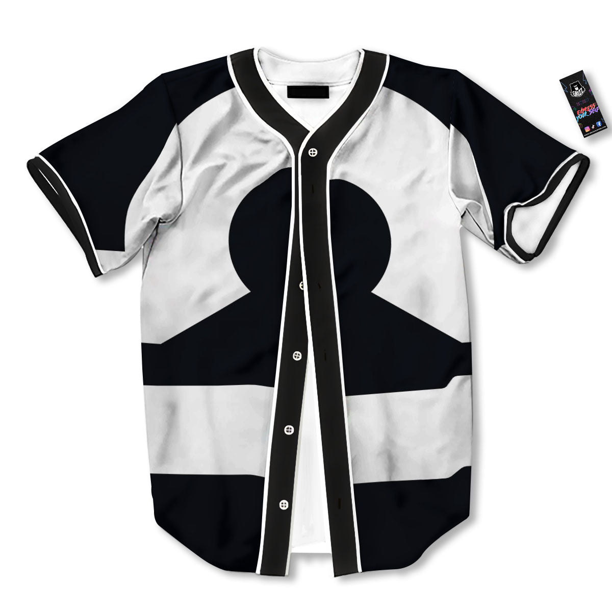 Libra Sign White And Black Print Baseball Jersey-grizzshop