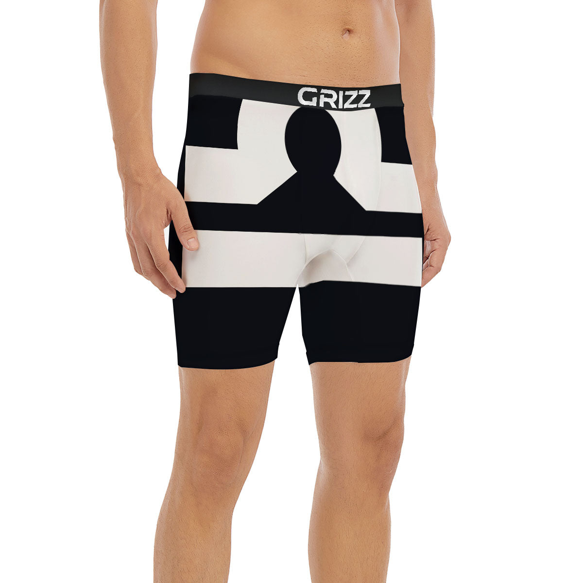 Libra Sign White And Black Print Boxer Briefs-grizzshop