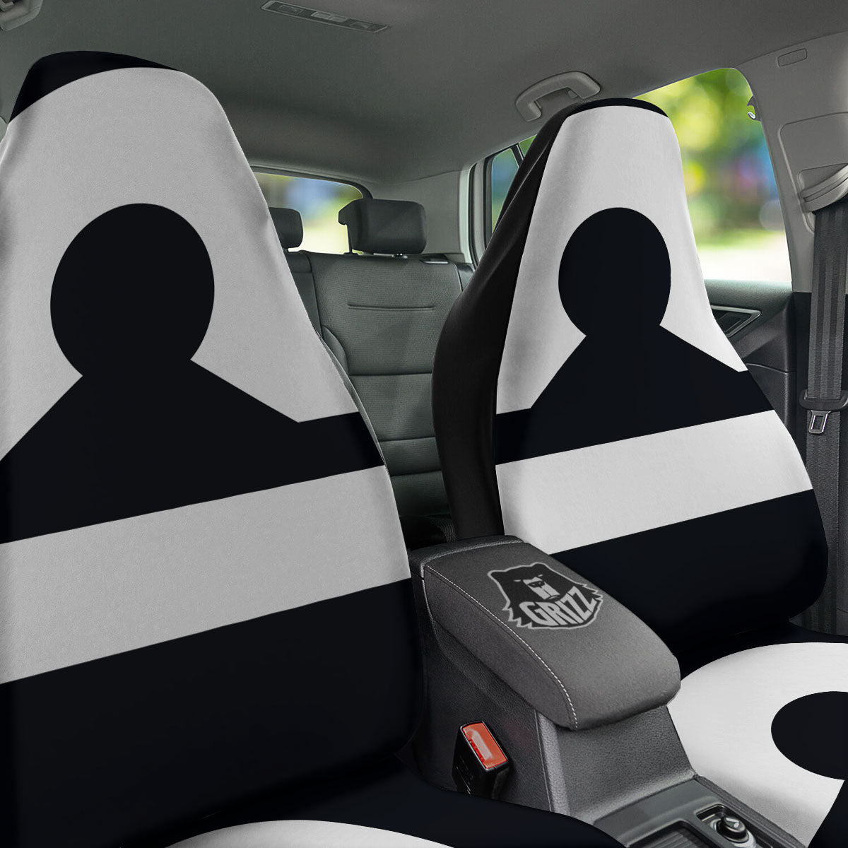 Libra Sign White And Black Print Car Seat Covers-grizzshop