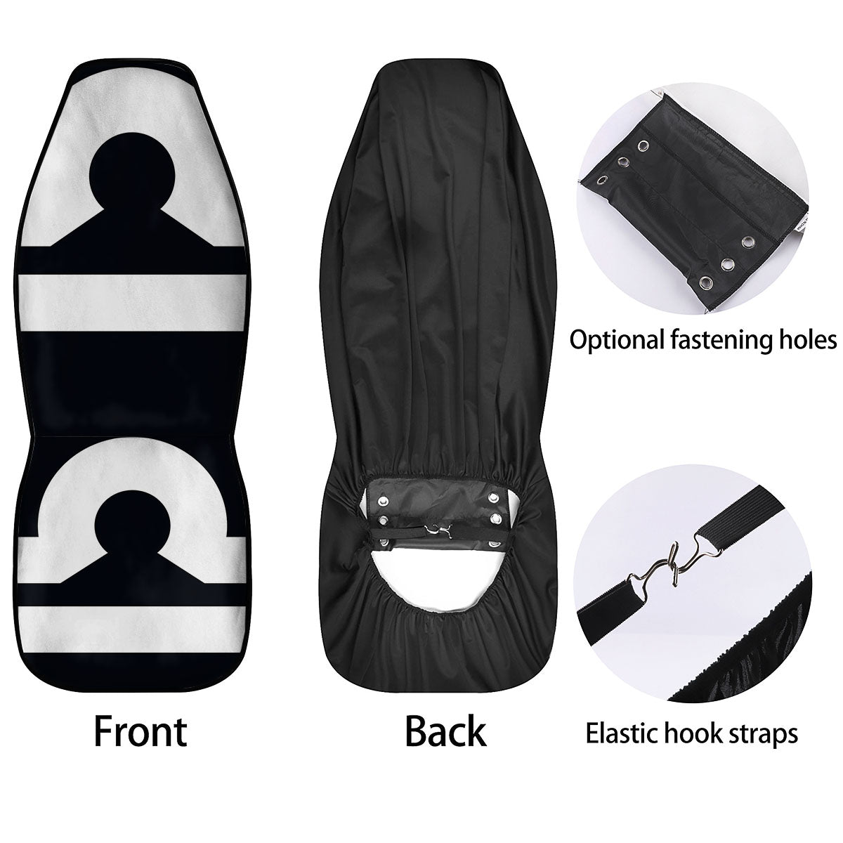 Libra Sign White And Black Print Car Seat Covers-grizzshop