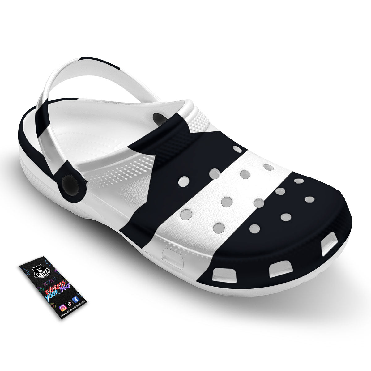 Libra Sign White And Black Print Clog-grizzshop