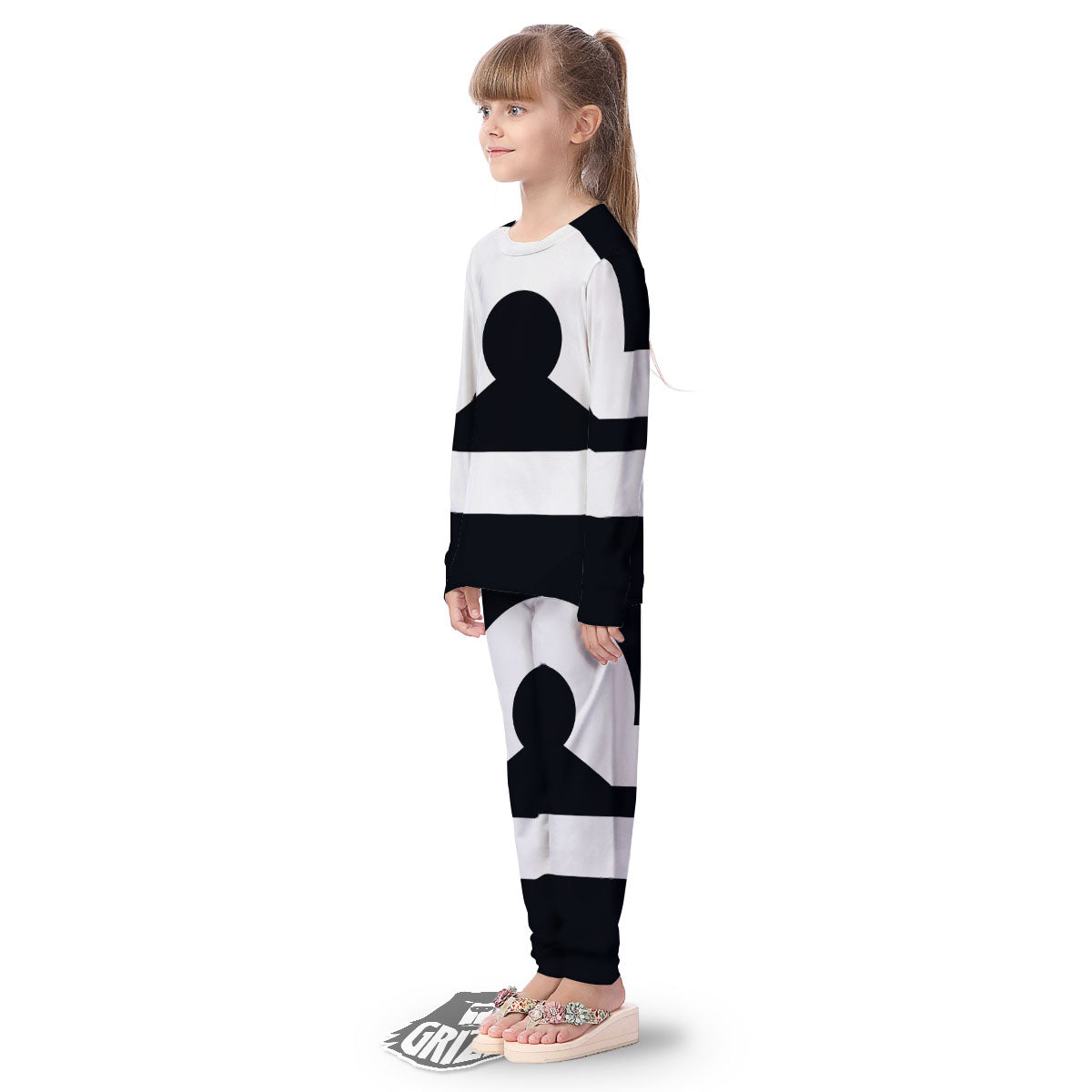 Libra Sign White And Black Print Kid's Pajamas-grizzshop