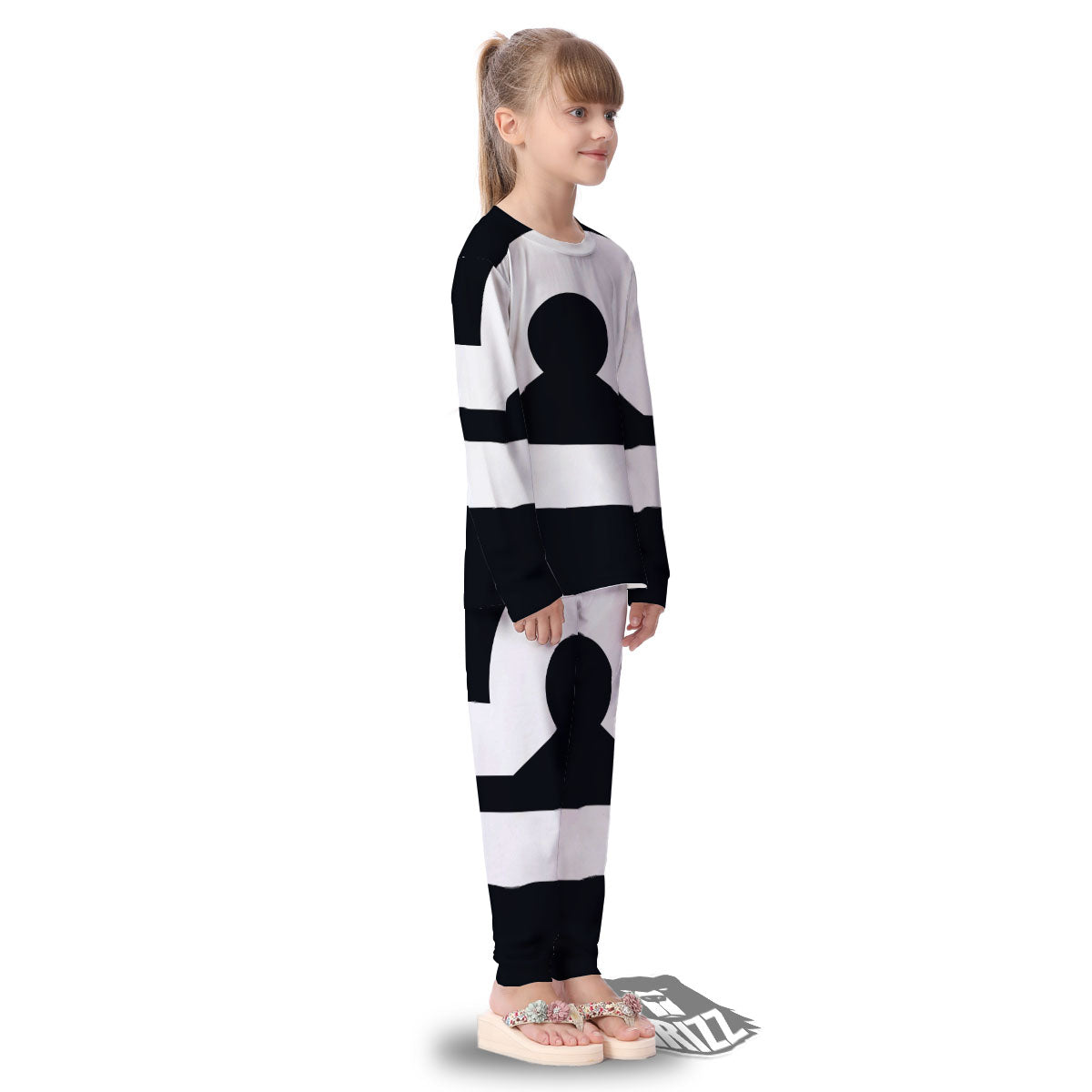 Libra Sign White And Black Print Kid's Pajamas-grizzshop