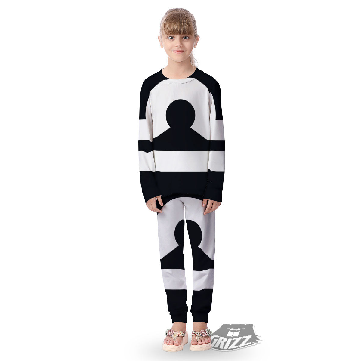 Libra Sign White And Black Print Kid's Pajamas-grizzshop