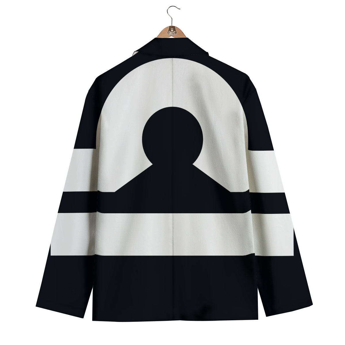 Libra Sign White And Black Print Men's Blazer-grizzshop