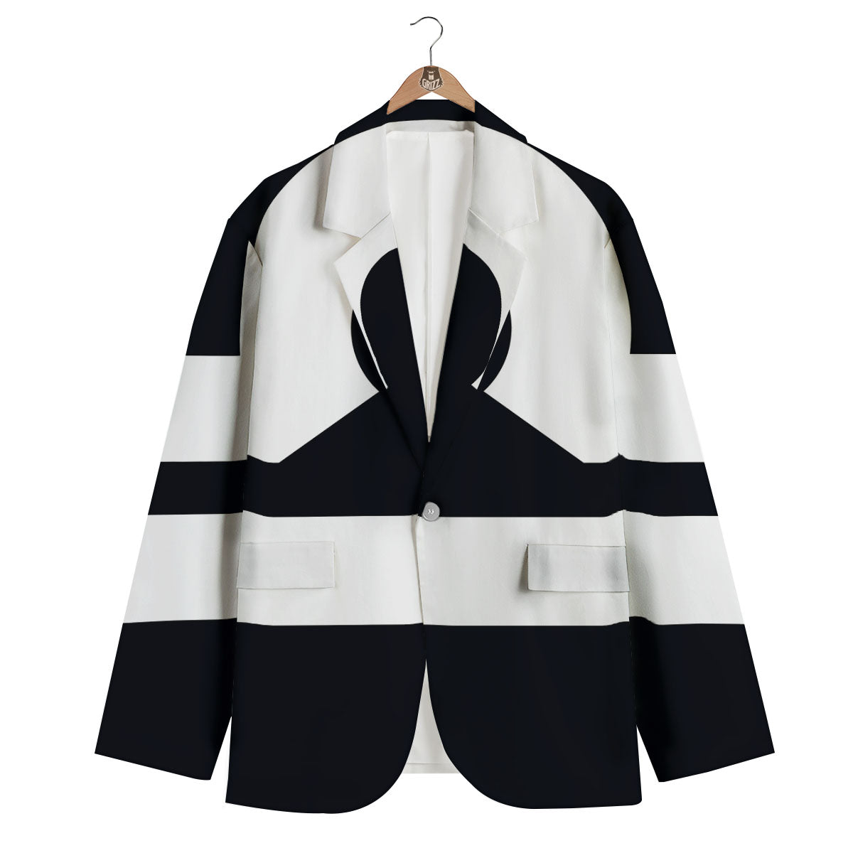 Libra Sign White And Black Print Men's Blazer-grizzshop