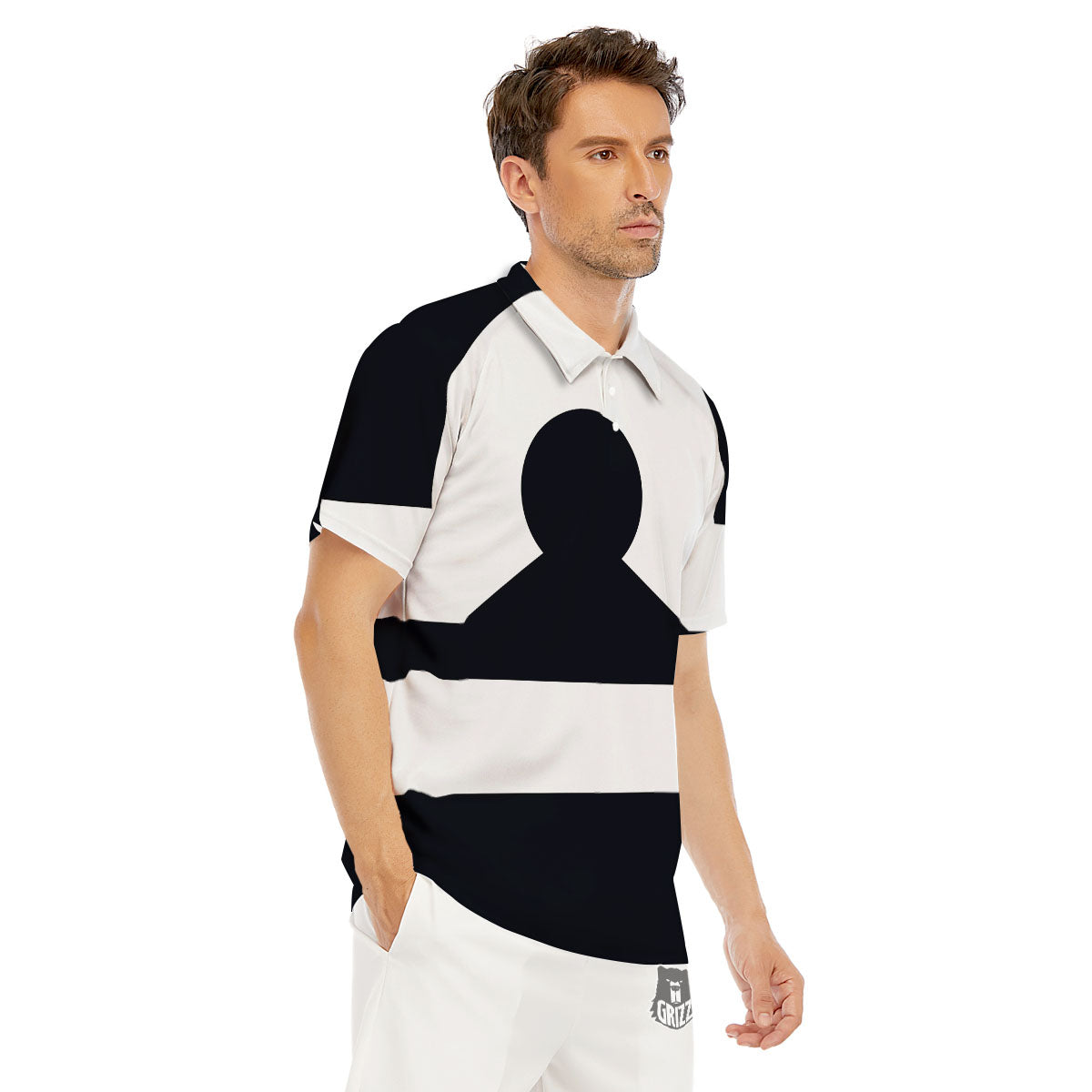 Libra Sign White And Black Print Men's Golf Shirts-grizzshop