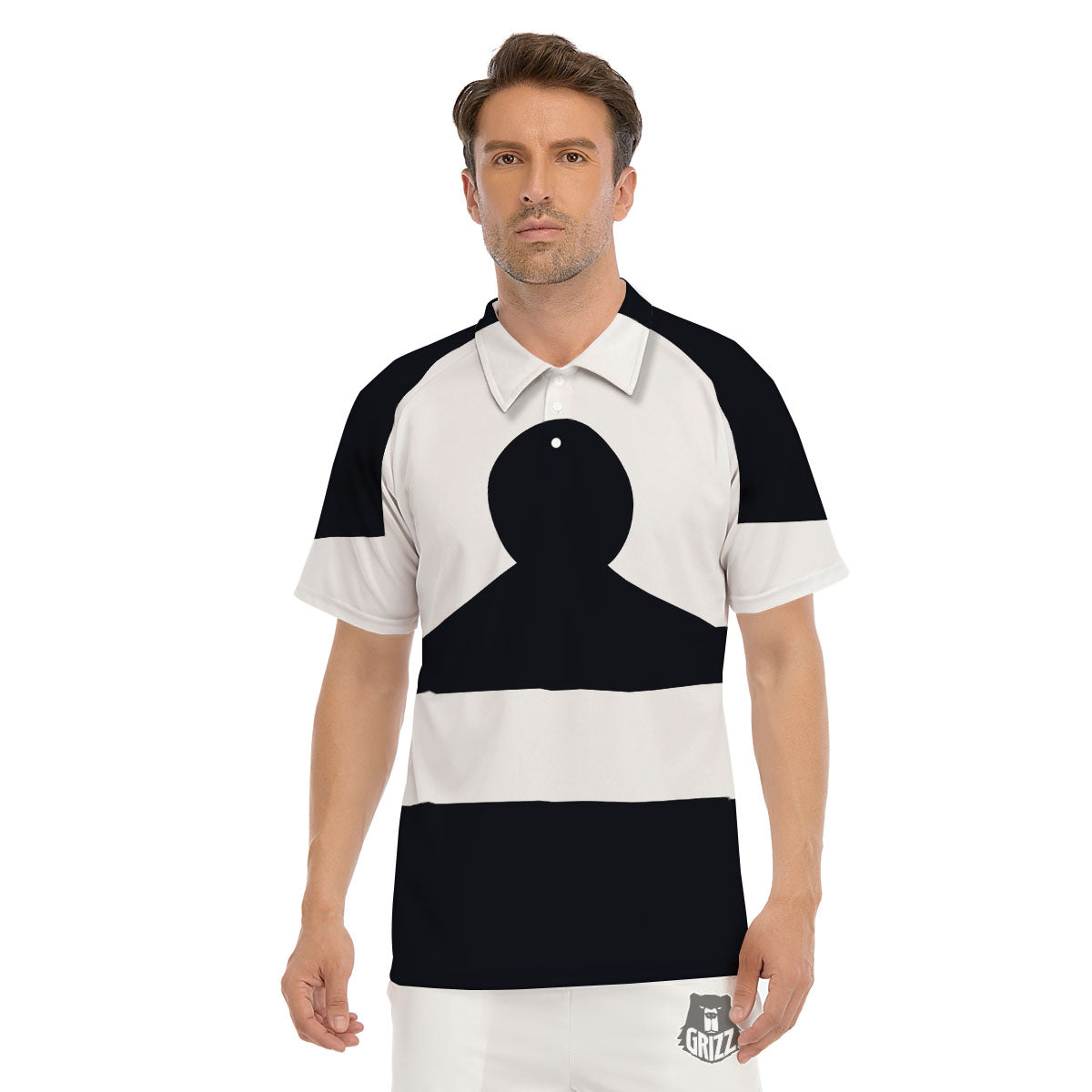 Libra Sign White And Black Print Men's Golf Shirts-grizzshop