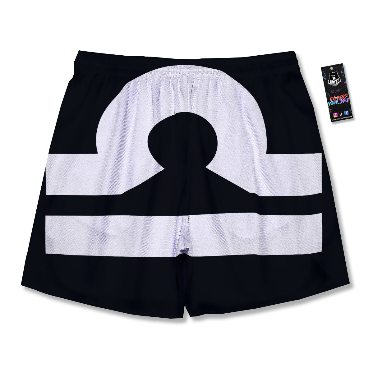 Libra Sign White And Black Print Men's Running Shorts-grizzshop