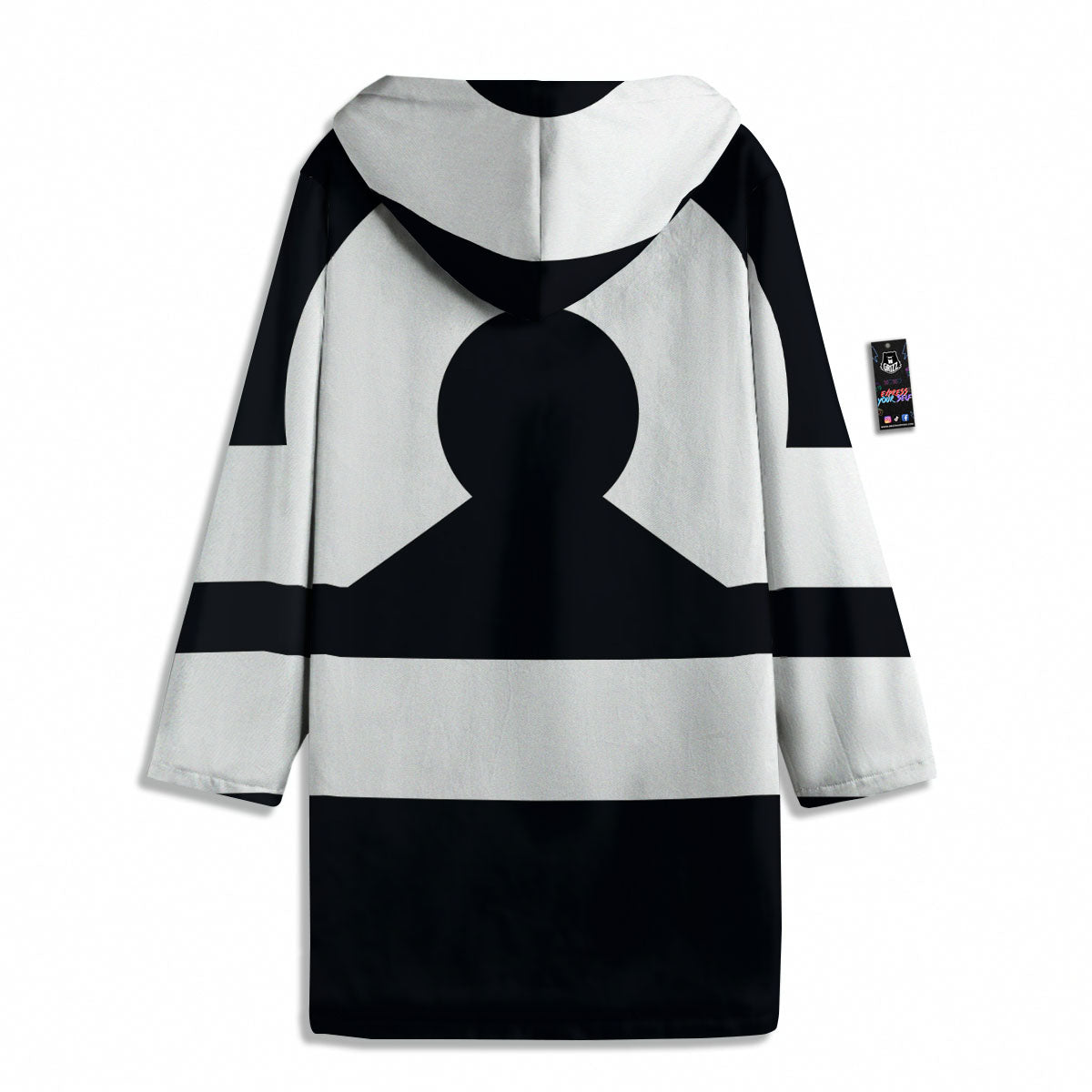 Libra Sign White And Black Print Men's Windbreaker Jacket-grizzshop