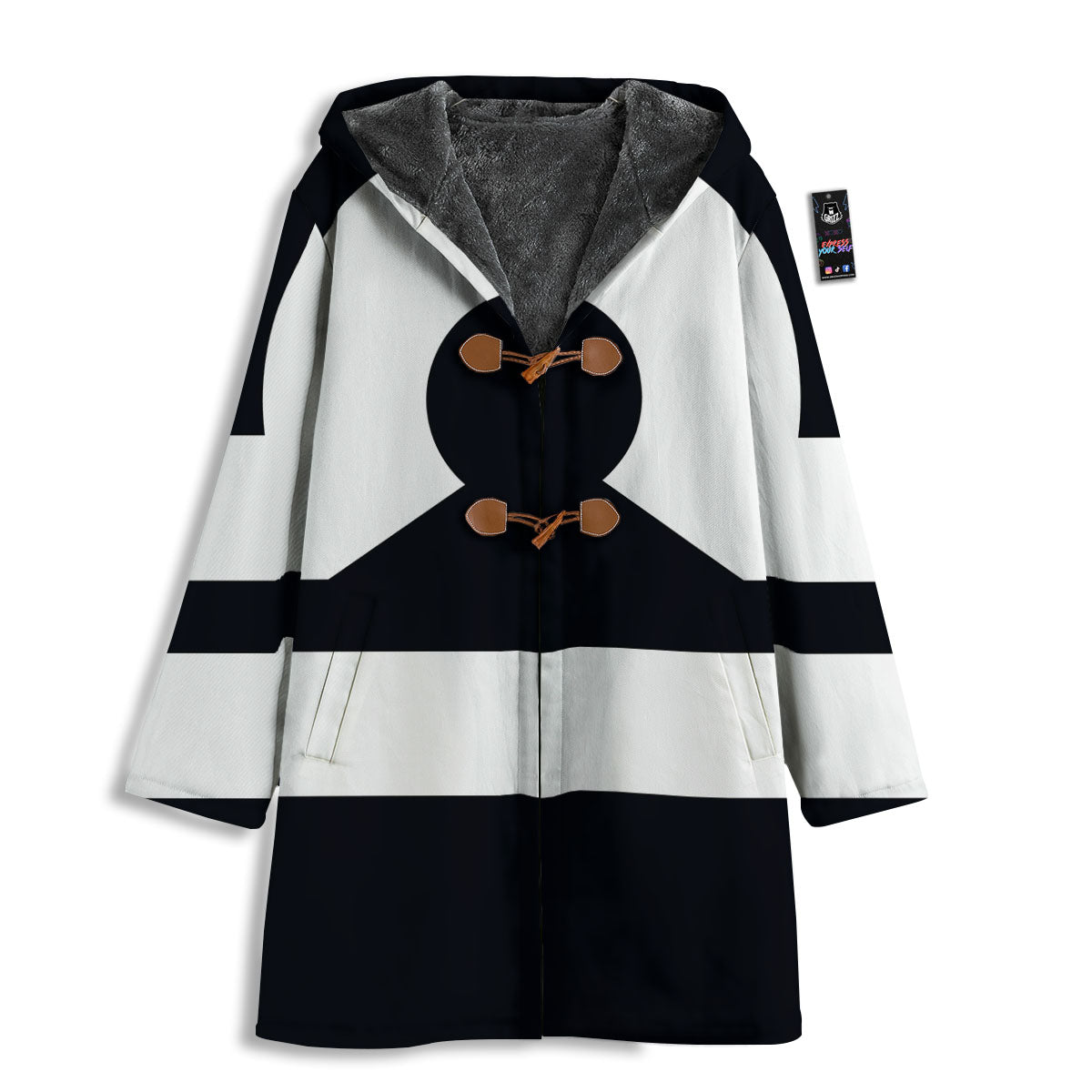 Libra Sign White And Black Print Men's Windbreaker Jacket-grizzshop