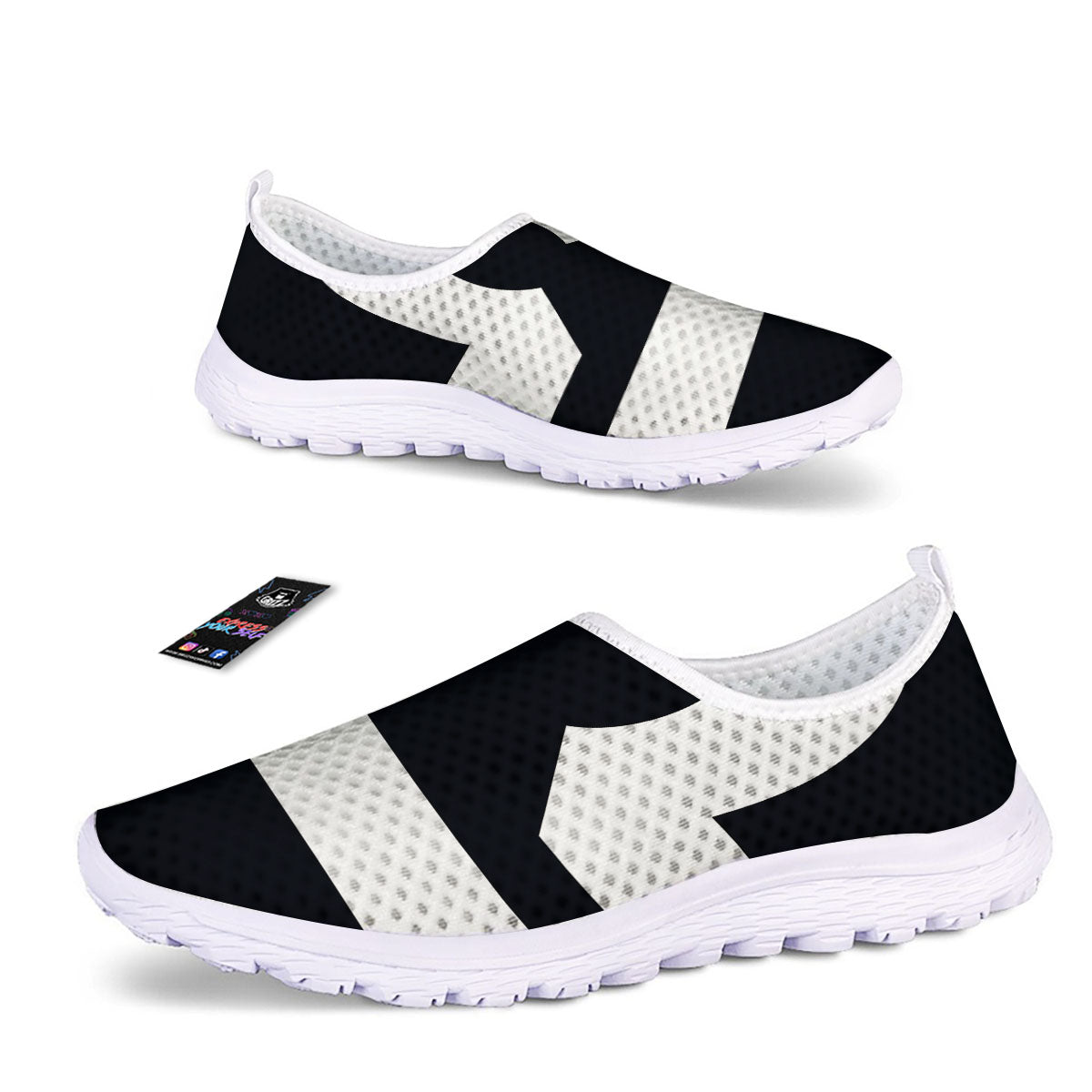 Libra Sign White And Black Print Nurse Shoes-grizzshop