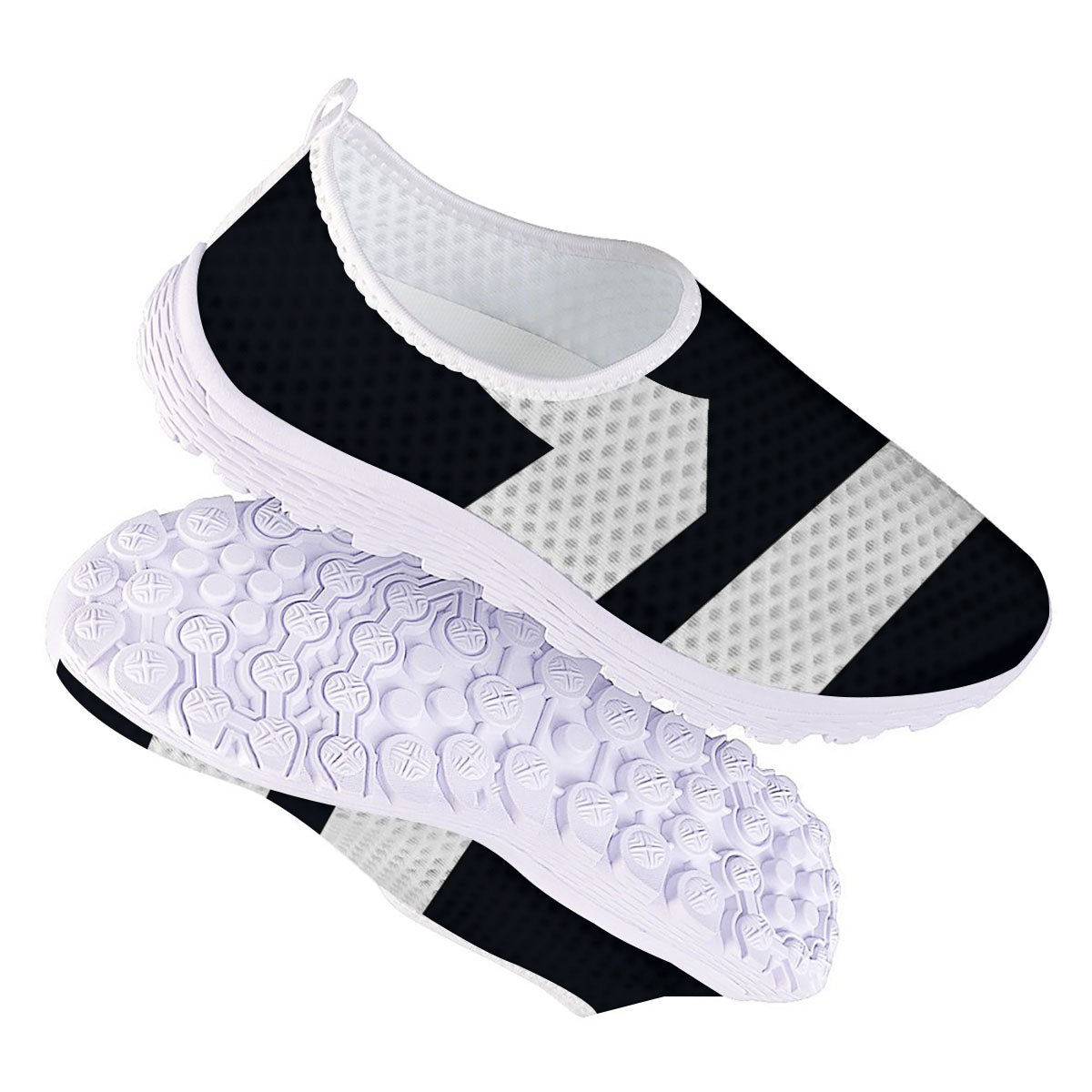 Libra Sign White And Black Print Nurse Shoes-grizzshop