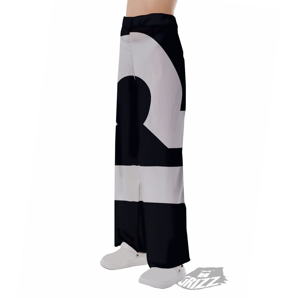 Libra Sign White And Black Print Pajama Pants-grizzshop