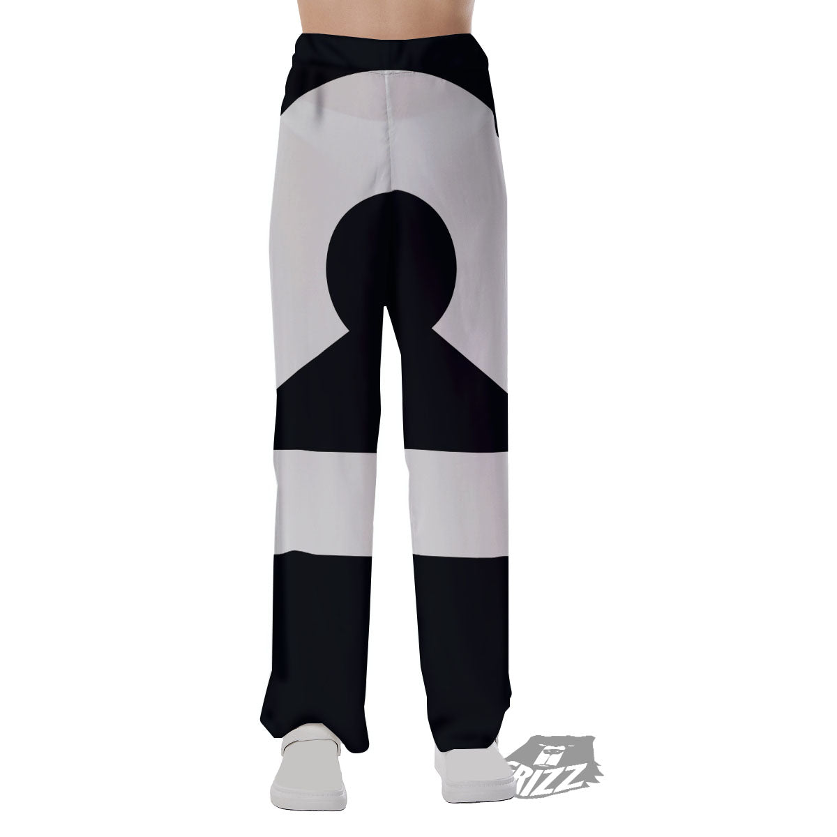 Libra Sign White And Black Print Pajama Pants-grizzshop