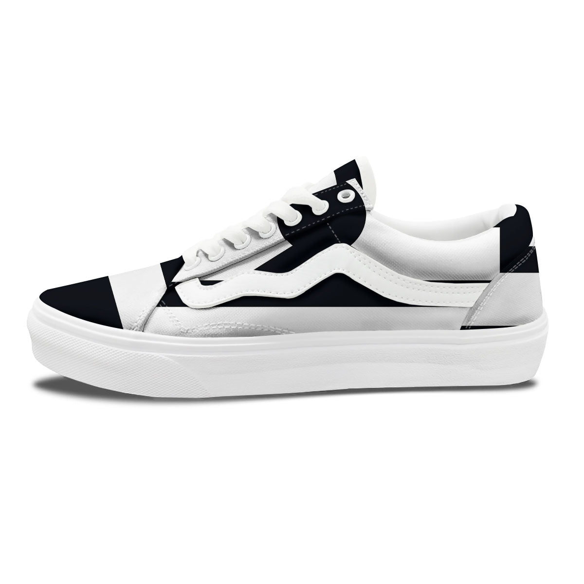 Libra Sign White And Black Print Skate Shoes-grizzshop