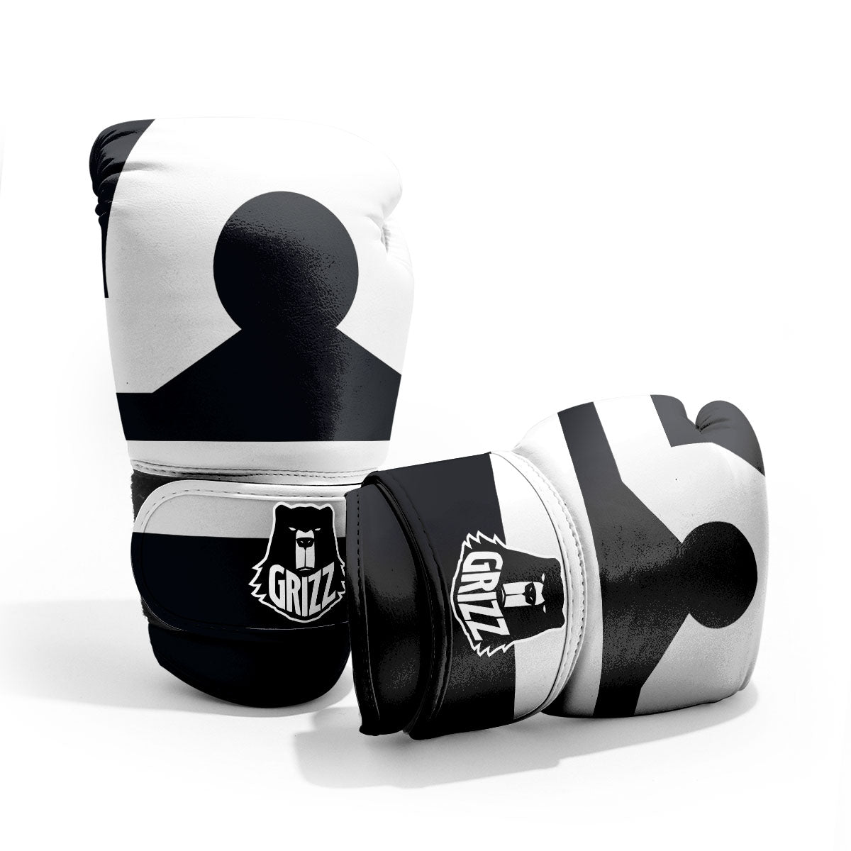 Libra Sign White And Black Print Pro Boxing Glove