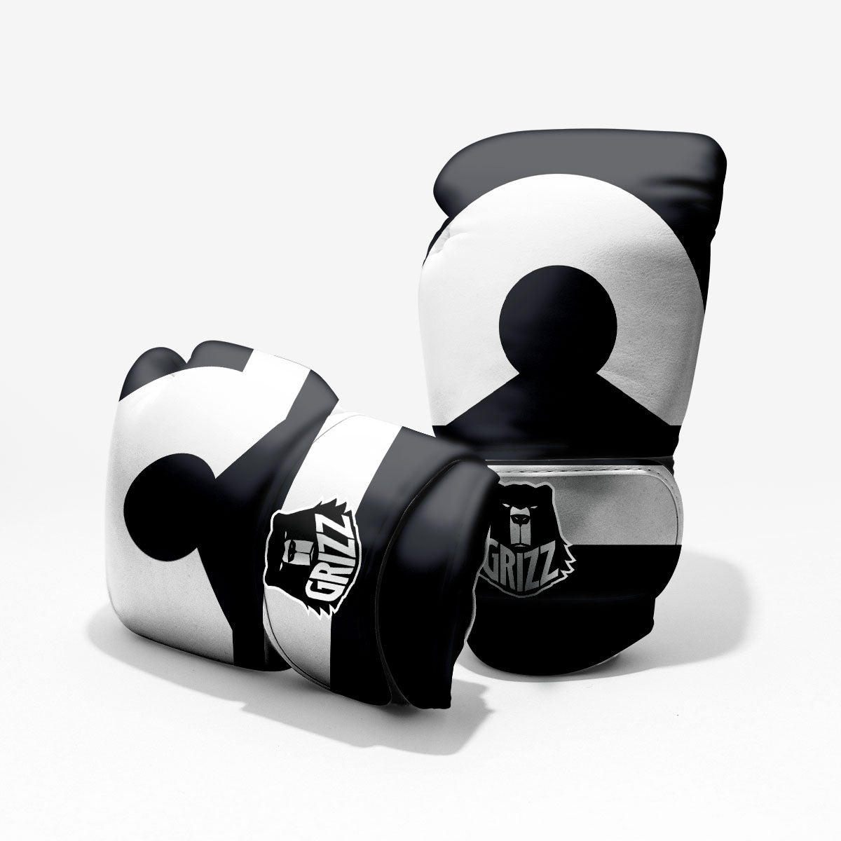 Libra Sign White And Black Print Pro Boxing Glove
