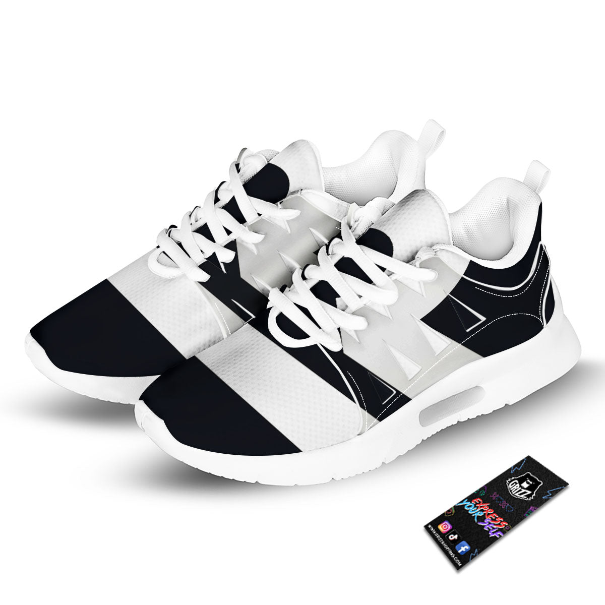 Libra Sign White And Black Print Tennis Shoes-grizzshop