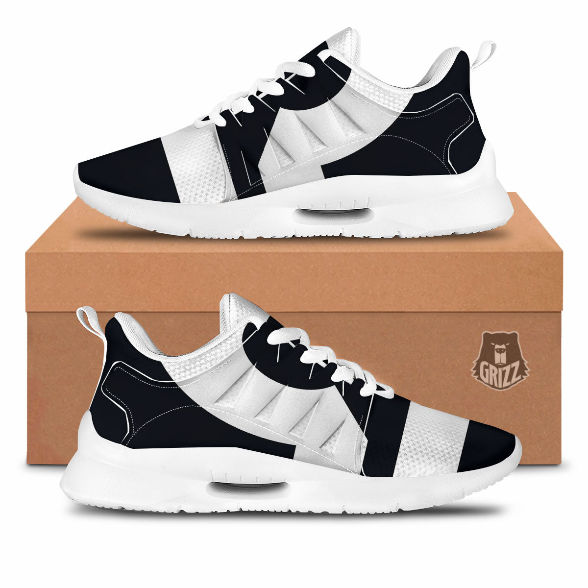 Libra Sign White And Black Print Tennis Shoes-grizzshop