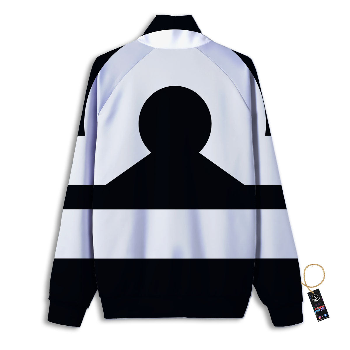 Libra Sign White And Black Print Track Jacket-grizzshop