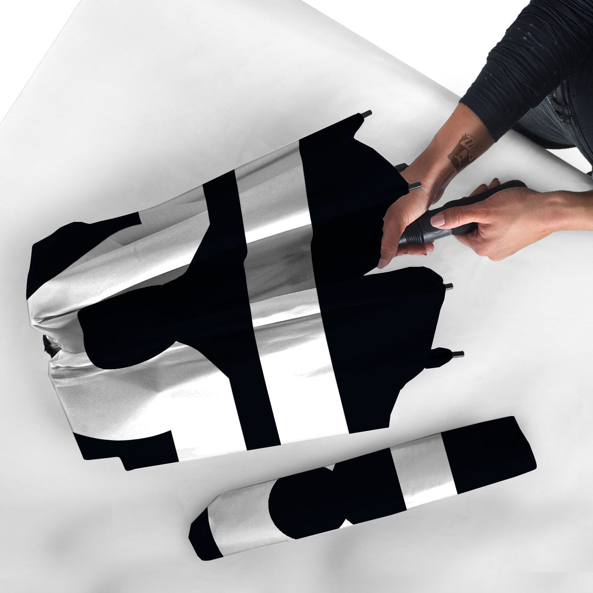 Libra Sign White And Black Print Umbrella-grizzshop