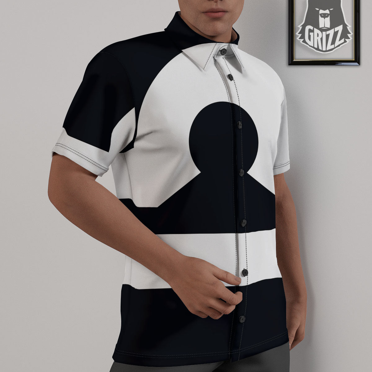 Libra Sign White And Black Print Untucked Shirts-grizzshop