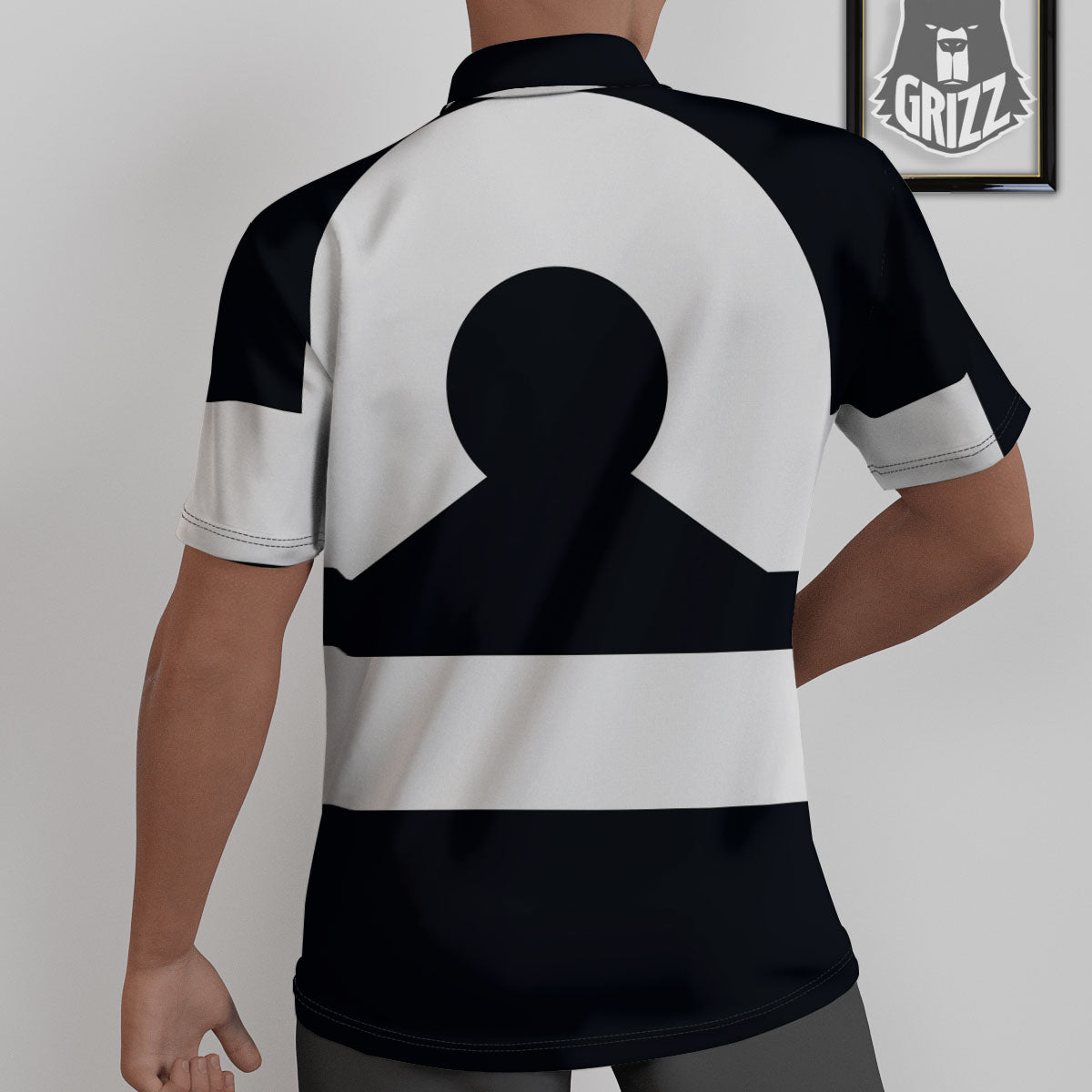 Libra Sign White And Black Print Untucked Shirts-grizzshop