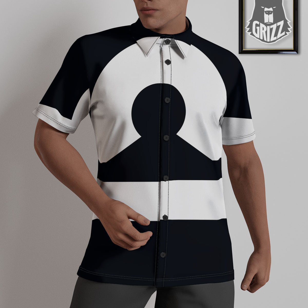 Libra Sign White And Black Print Untucked Shirts-grizzshop