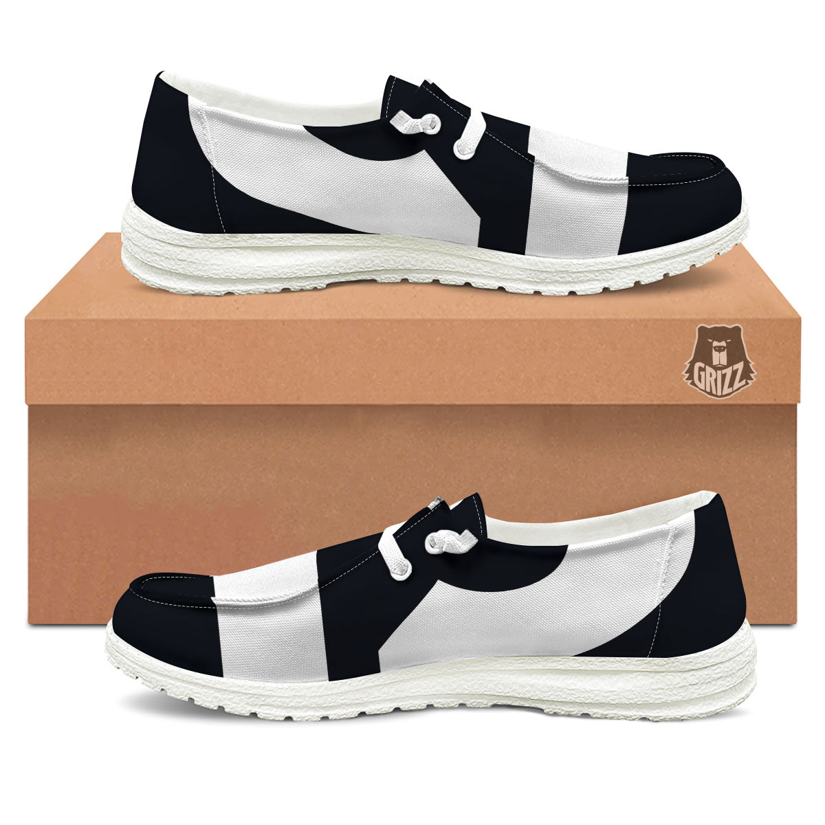 Libra Sign White And Black Print White Loafers-grizzshop