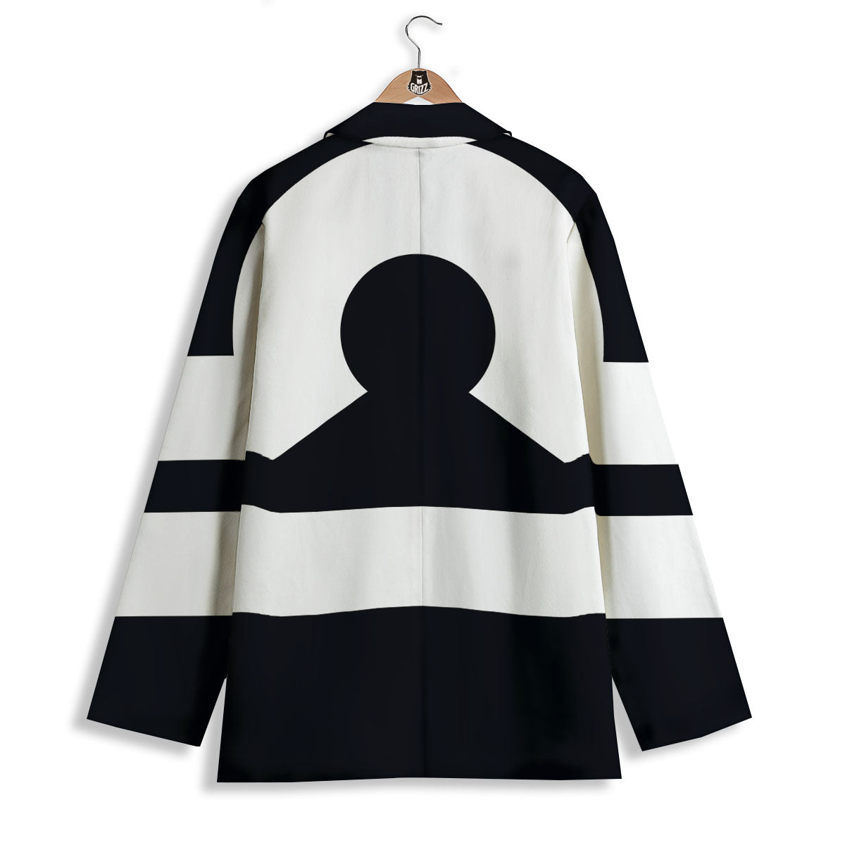 Libra Sign White And Black Print Women's Blazer-grizzshop