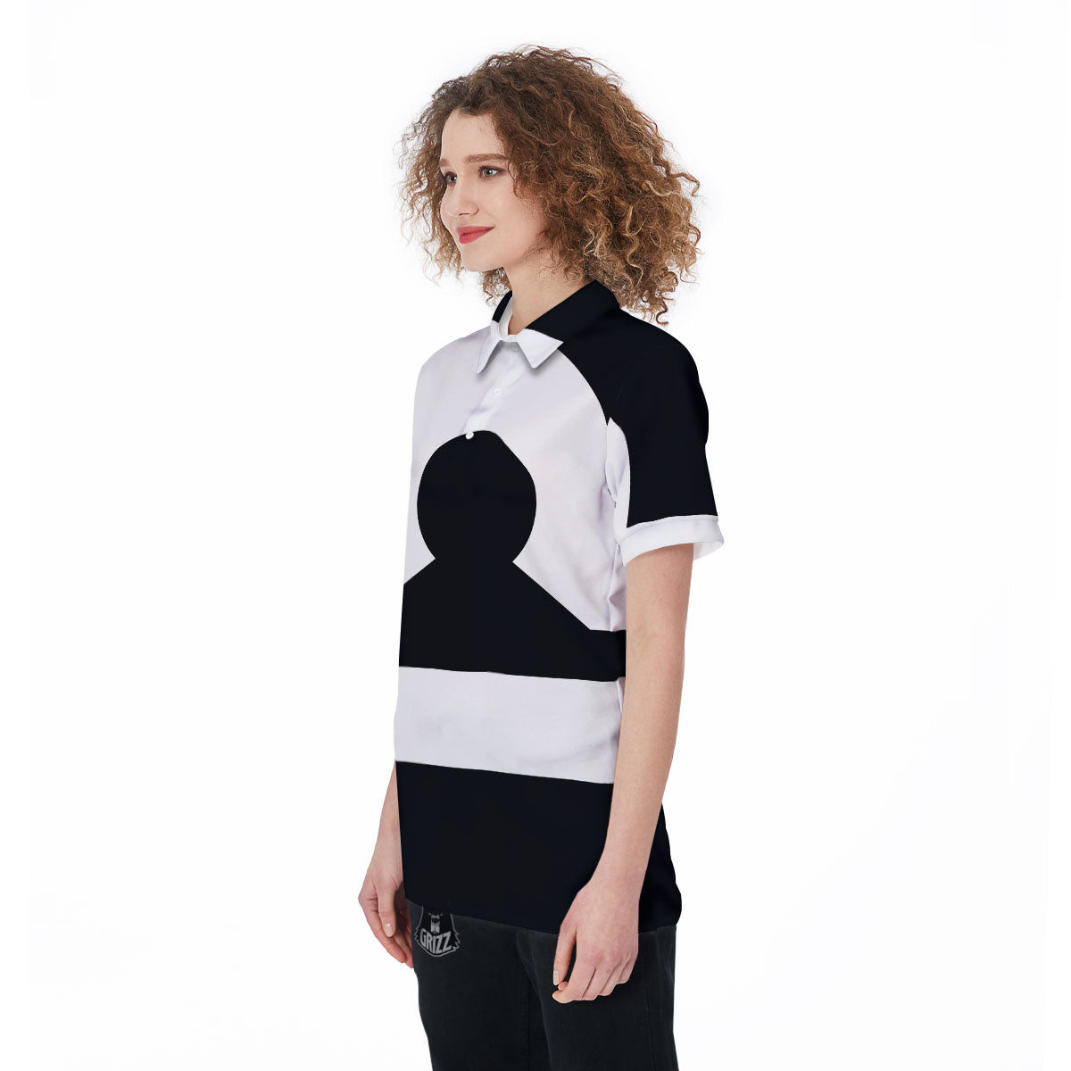 Libra Sign White And Black Print Women's Golf Shirts-grizzshop