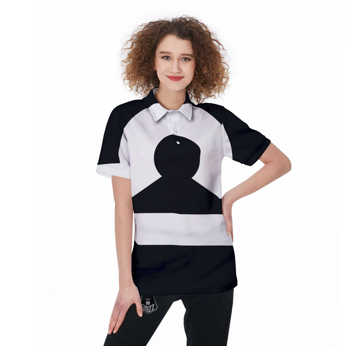 Libra Sign White And Black Print Women's Golf Shirts-grizzshop