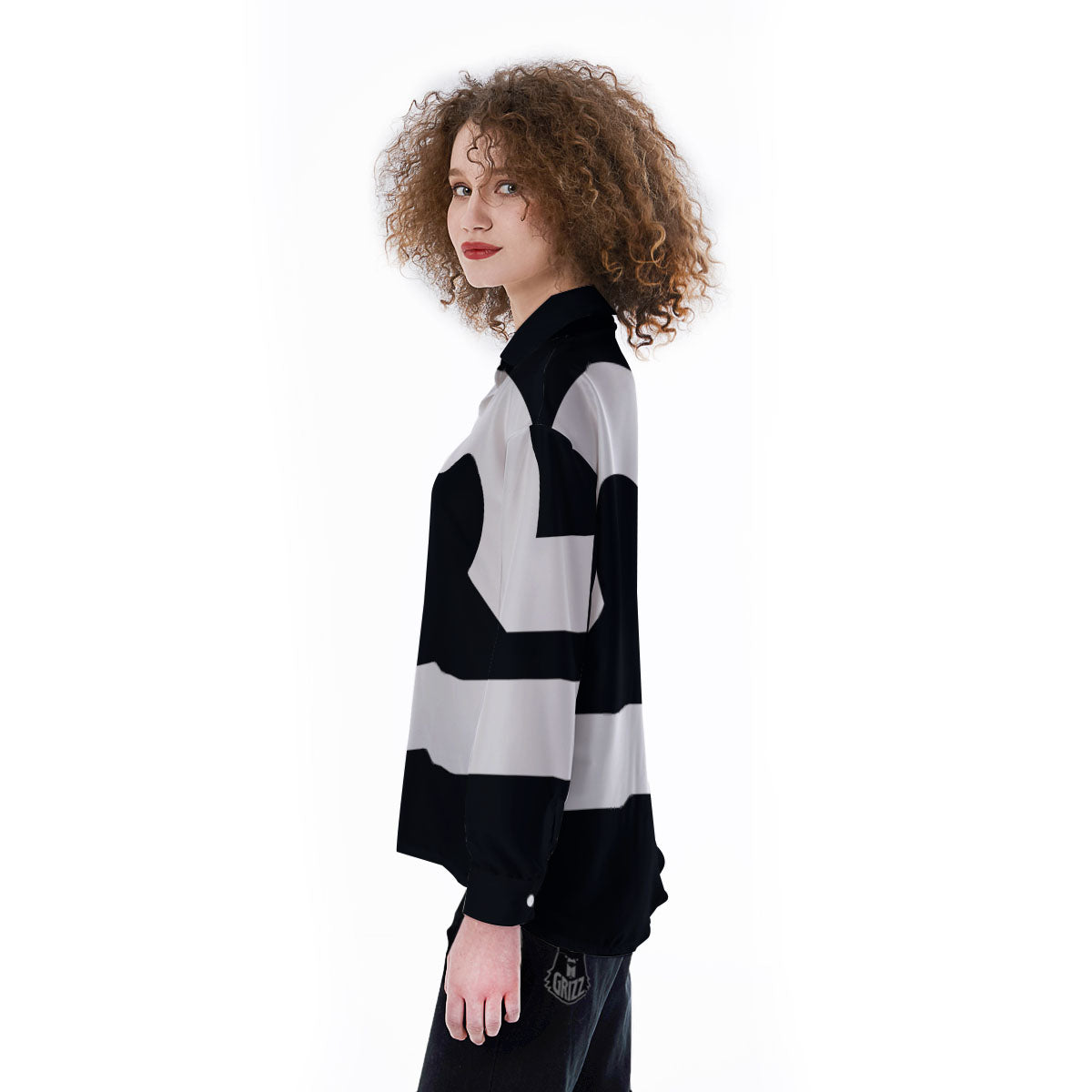 Libra Sign White And Black Print Women's Long Sleeve Shirts-grizzshop