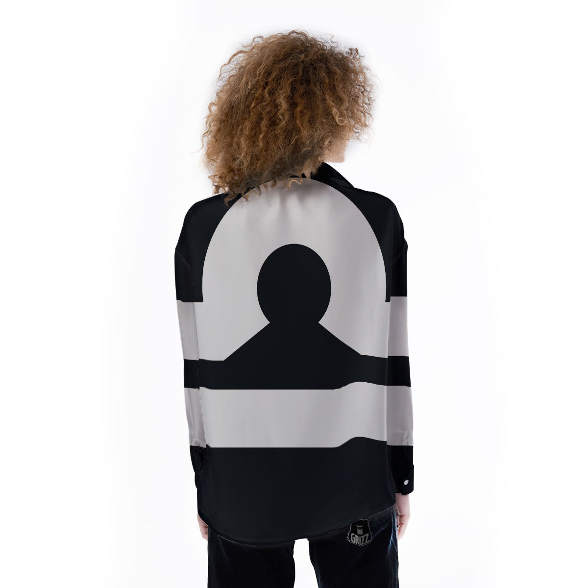 Libra Sign White And Black Print Women's Long Sleeve Shirts-grizzshop