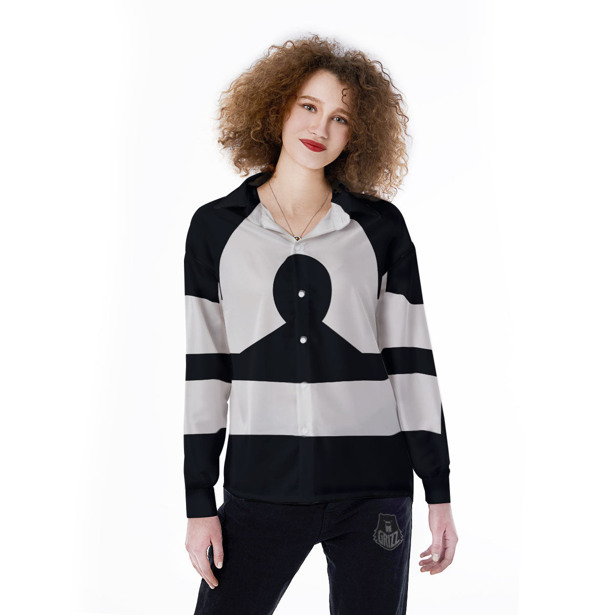 Libra Sign White And Black Print Women's Long Sleeve Shirts-grizzshop