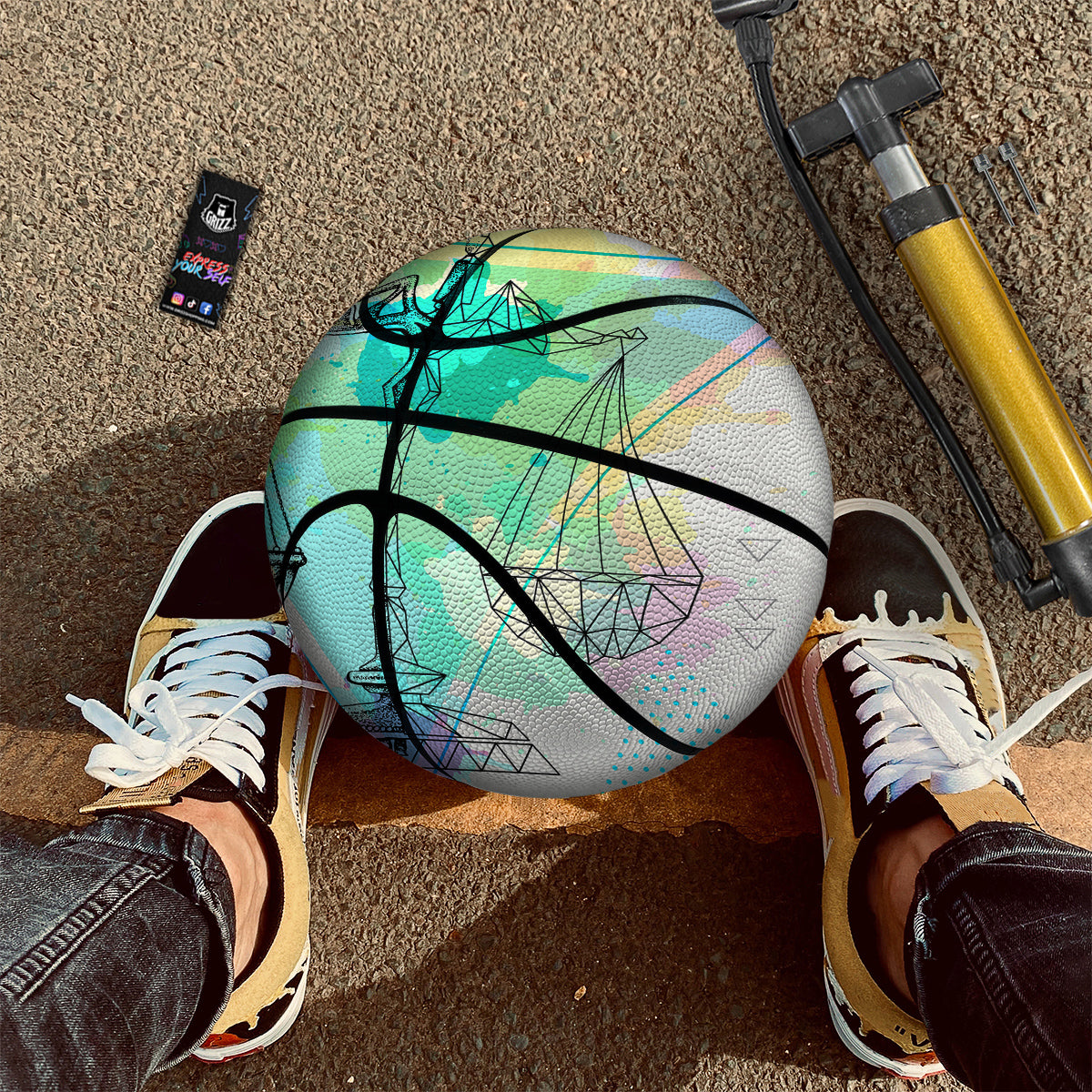 Libra Sign Colorful Print Basketball